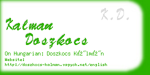 kalman doszkocs business card